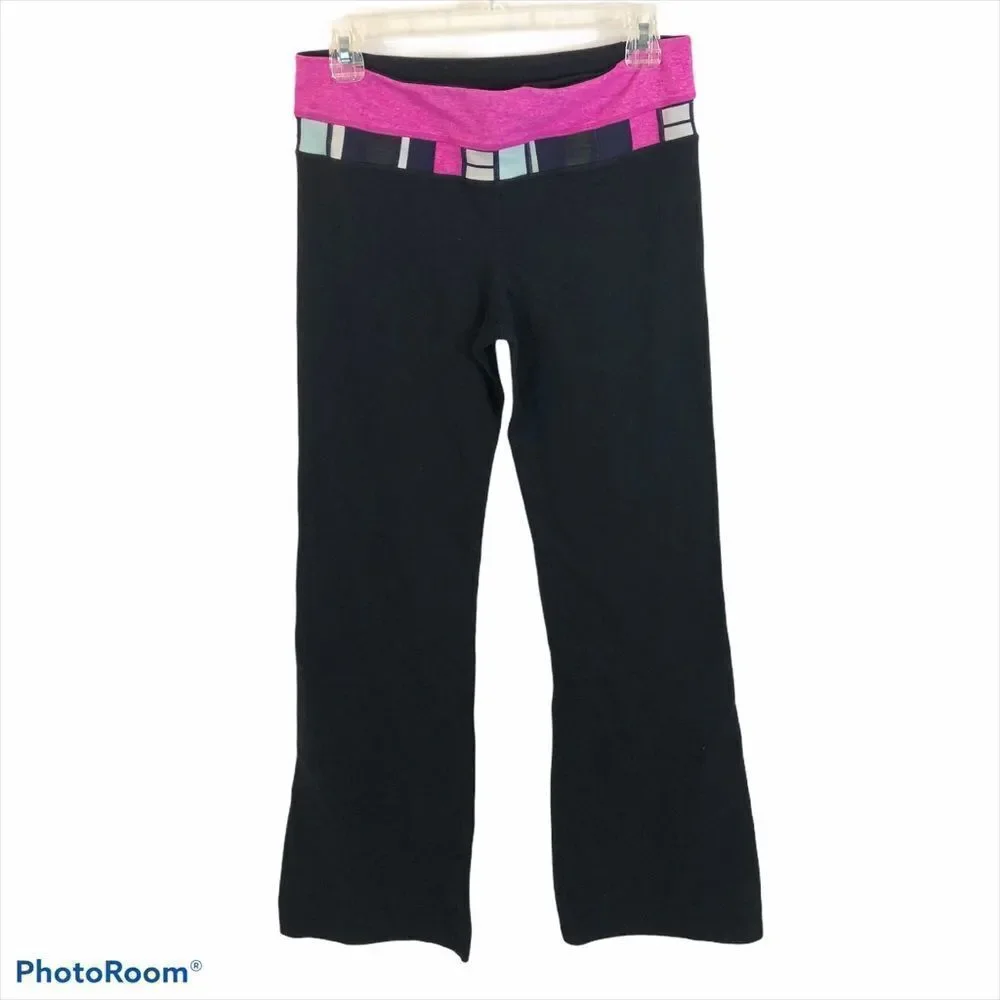 Lululemon Wide Leg Groove Pants Black Pink Size 8‎